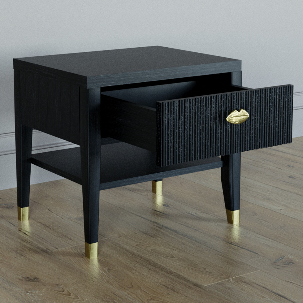 Прикроватная тумбочка с ящиком Elsa Dreams Black