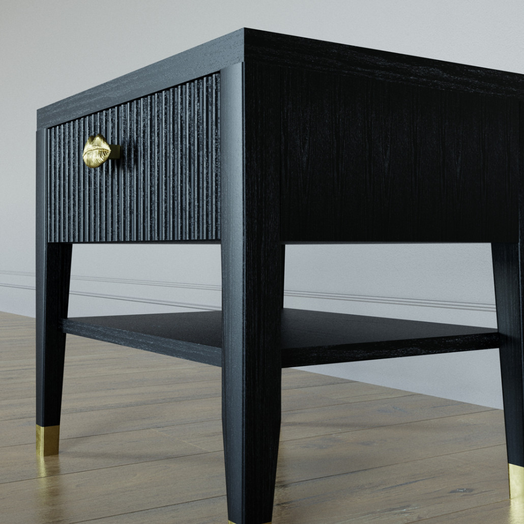 Прикроватная тумбочка с ящиком Elsa Dreams Black