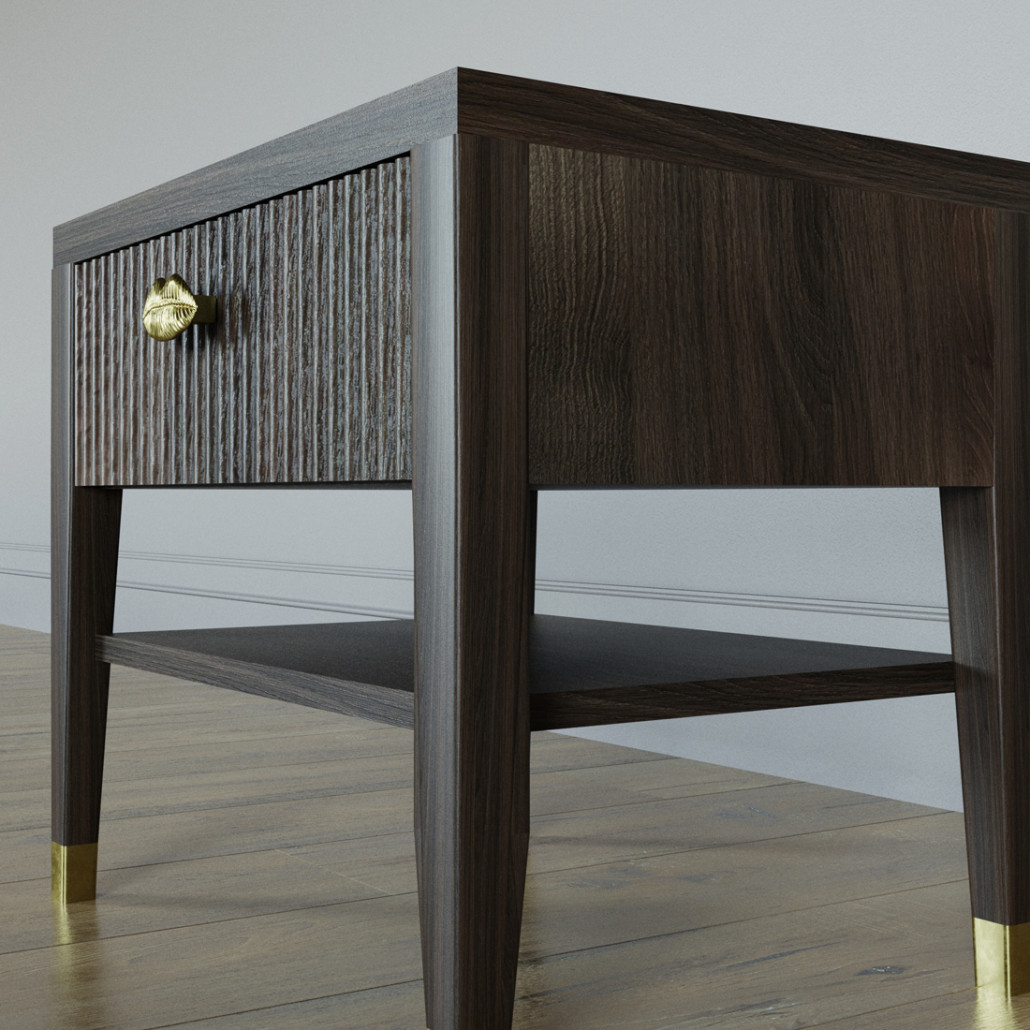 Прикроватная тумбочка с ящиком Elsa Dreams Walnut