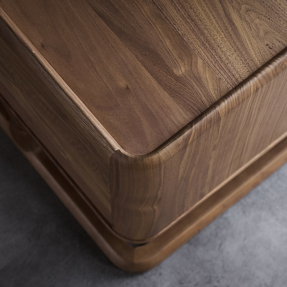 Прикроватный деревянный столик с 2-мя ящиками Moon Walnut Furniture
