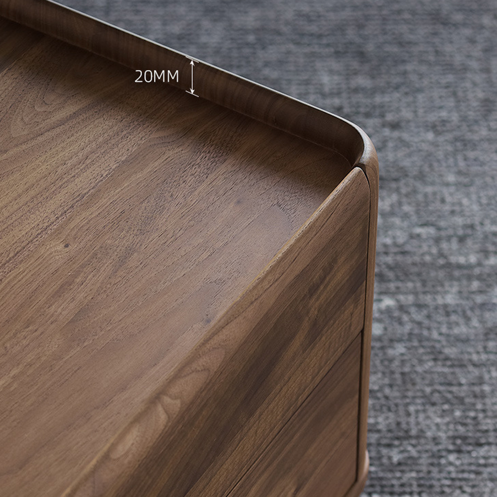 Прикроватный деревянный столик с 2-мя ящиками Moon Walnut Furniture