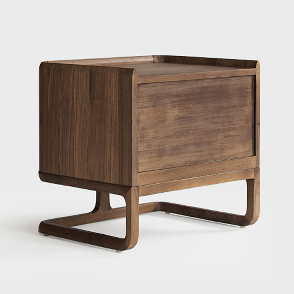 Прикроватный деревянный столик с 2-мя ящиками Moon Walnut Furniture