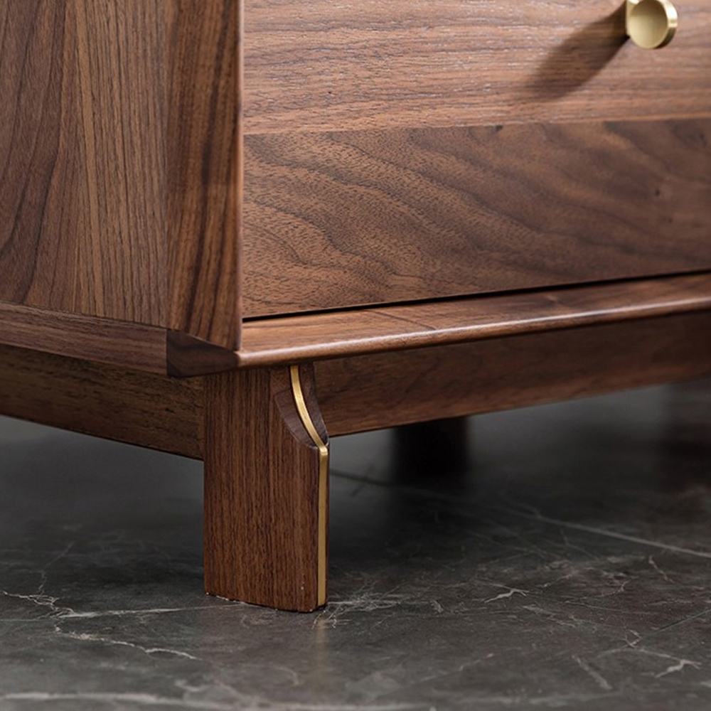 Прикроватный деревянный столик с ящиками Moon Walnut Furniture