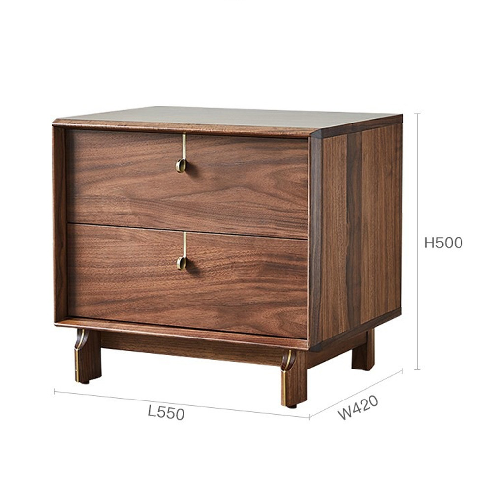 Прикроватный деревянный столик с ящиками Moon Walnut Furniture