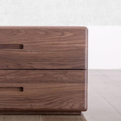 Прикроватный столик деревянный с 2-мя ящиками Moon Walnut Furniture