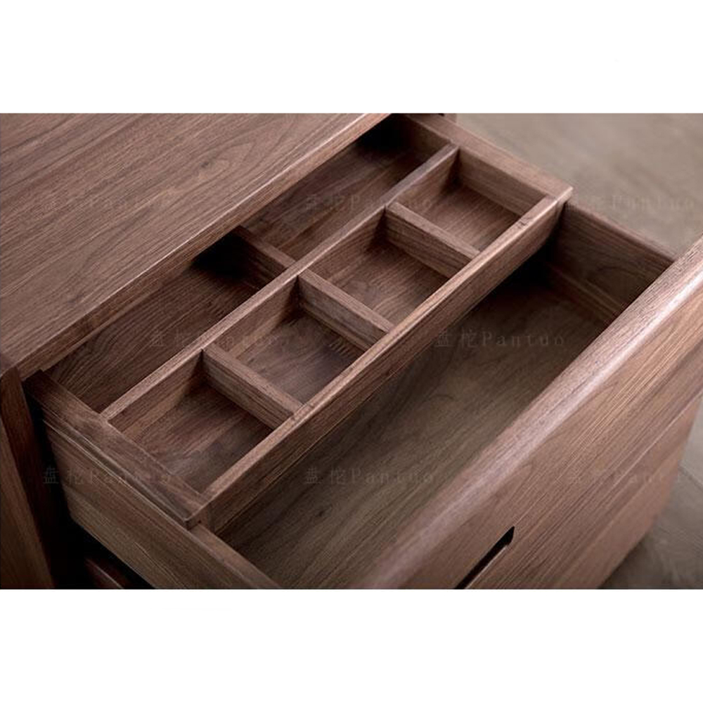 Прикроватный столик деревянный с 2-мя ящиками Moon Walnut Furniture