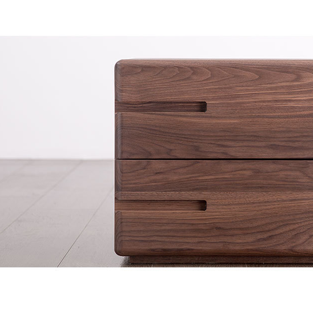 Прикроватный столик деревянный с 2-мя ящиками Moon Walnut Furniture