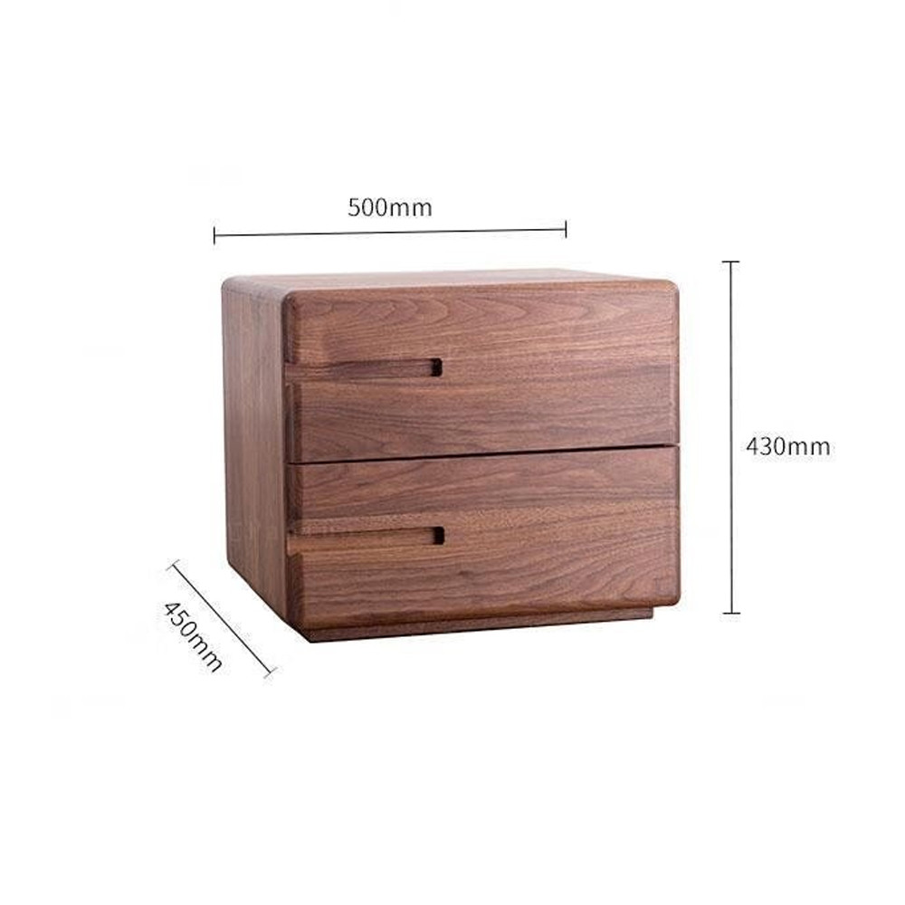 Прикроватный столик деревянный с 2-мя ящиками Moon Walnut Furniture