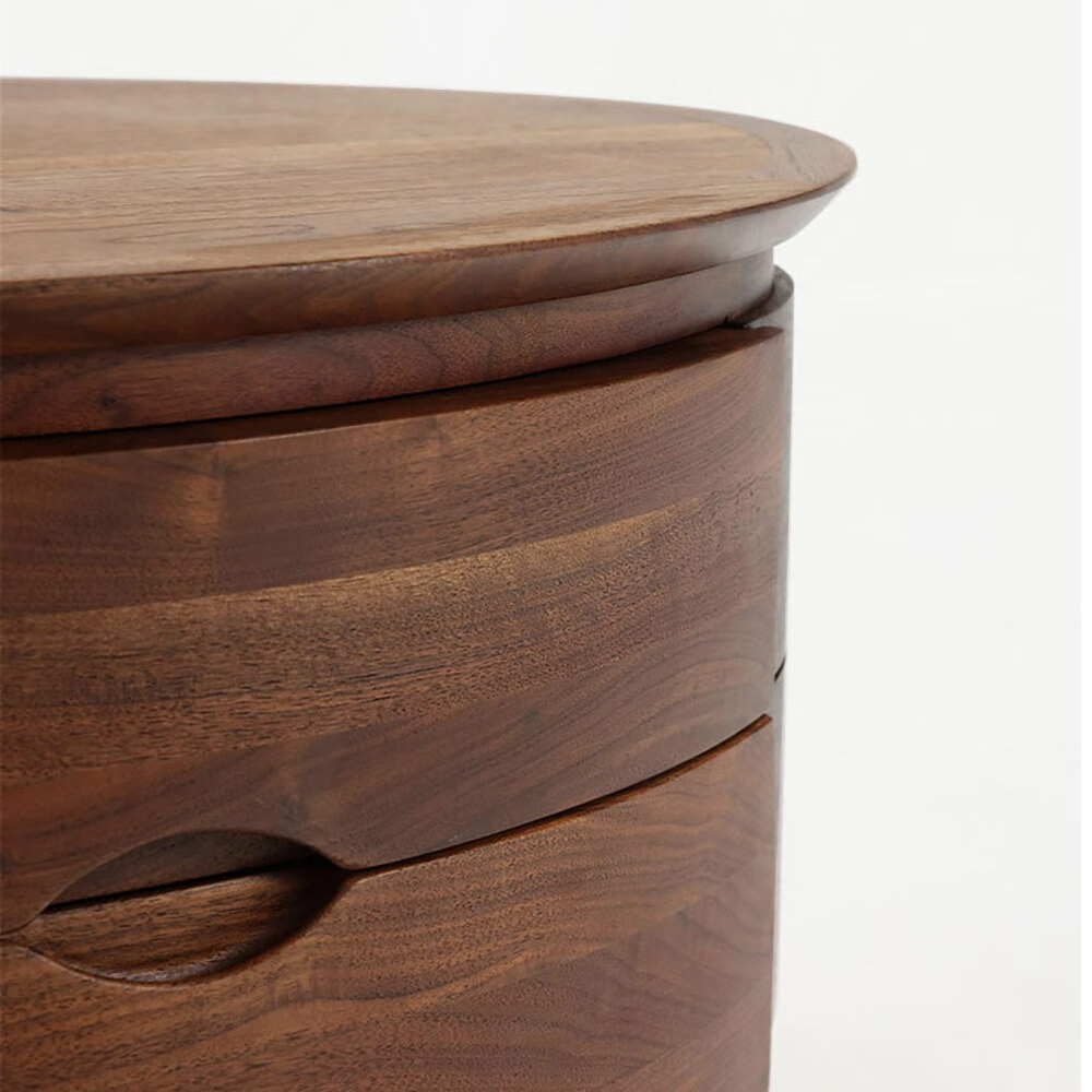 Прикроватный столик из дерева с 2-мя ящиками Moon Walnut Furniture