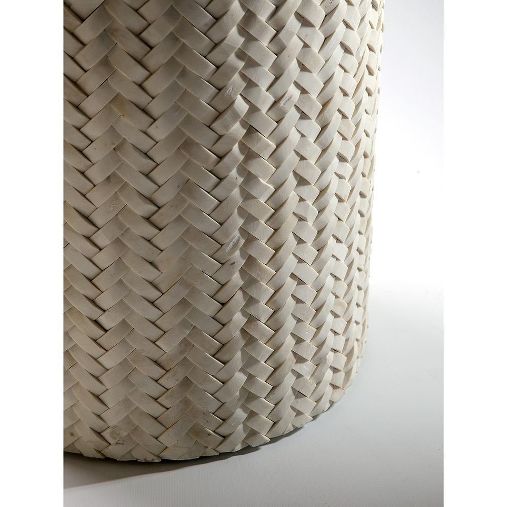 Приставной круглый столик инкрустация костью Bone Inlaid Round  Stool