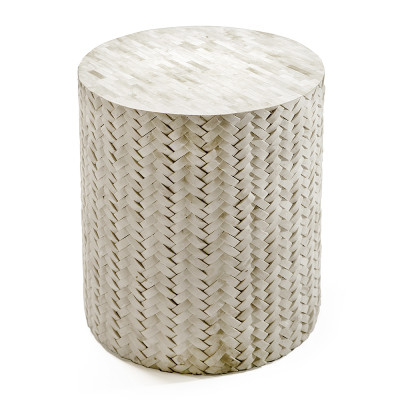 Приставной круглый столик инкрустация костью Bone Inlaid Round Stool
