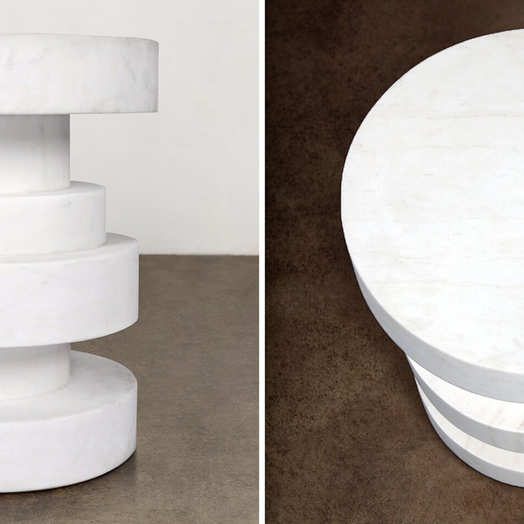 Приставной стол Apollo Stool WHITE дизайн Kelly Wearstler