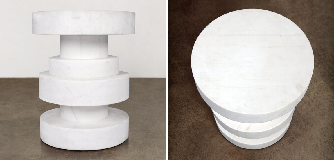 Приставной стол Apollo Stool WHITE дизайн Kelly Wearstler
