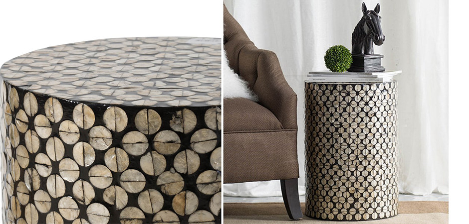 Приставной стол Bone Inlay Oyster Shells