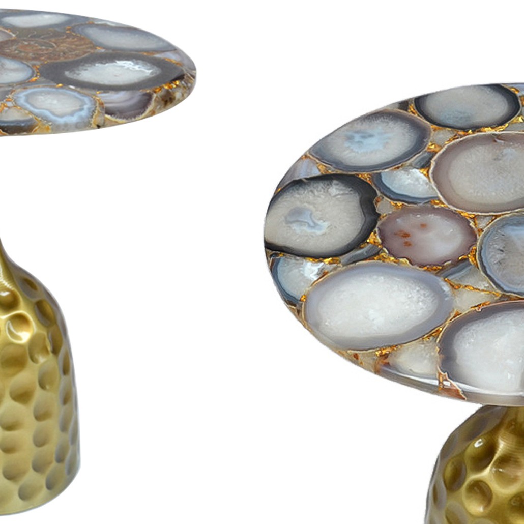 Приставной стол Cluster Surface Beige Agate Side Table