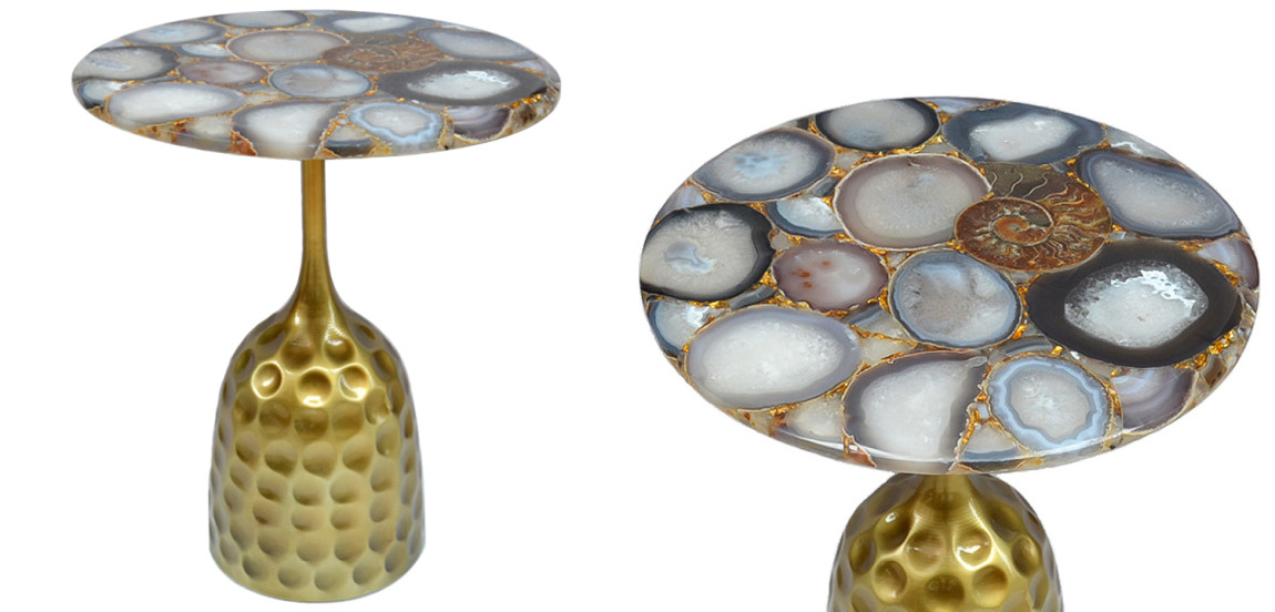 Приставной стол Cluster Surface Beige Agate Side Table