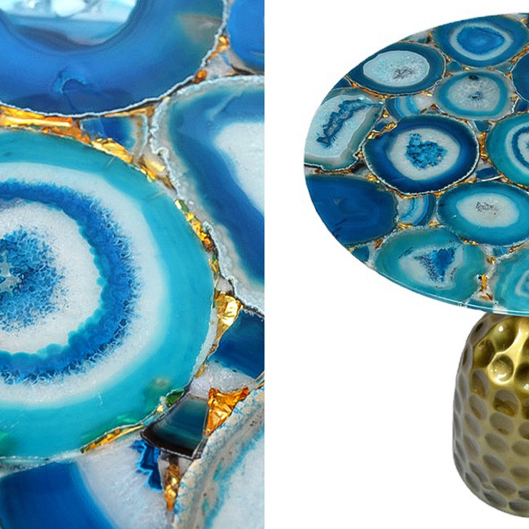 Приставной стол Cluster Surface Blue Agate Side Table
