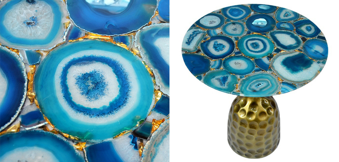Приставной стол Cluster Surface Blue Agate Side Table