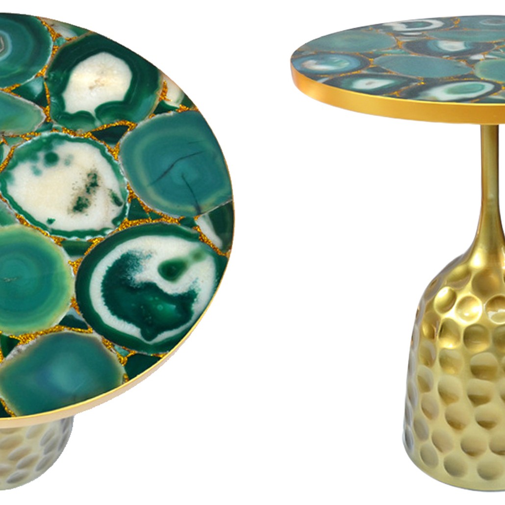 Приставной стол Cluster Surface Green Agate Side Table