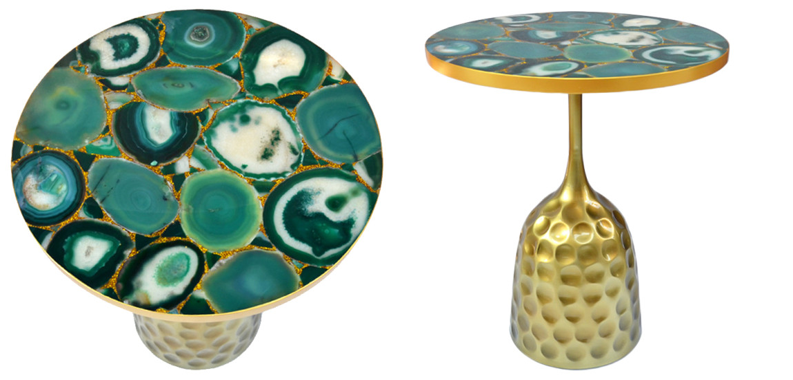 Приставной стол Cluster Surface Green Agate Side Table