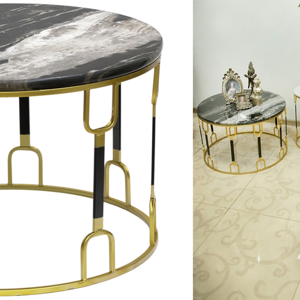 Приставной стол Dorius Side Table black marble