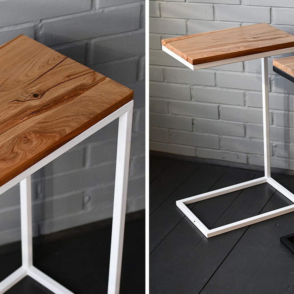 Приставной стол Hanson White Industrial Metal Rust Side Table