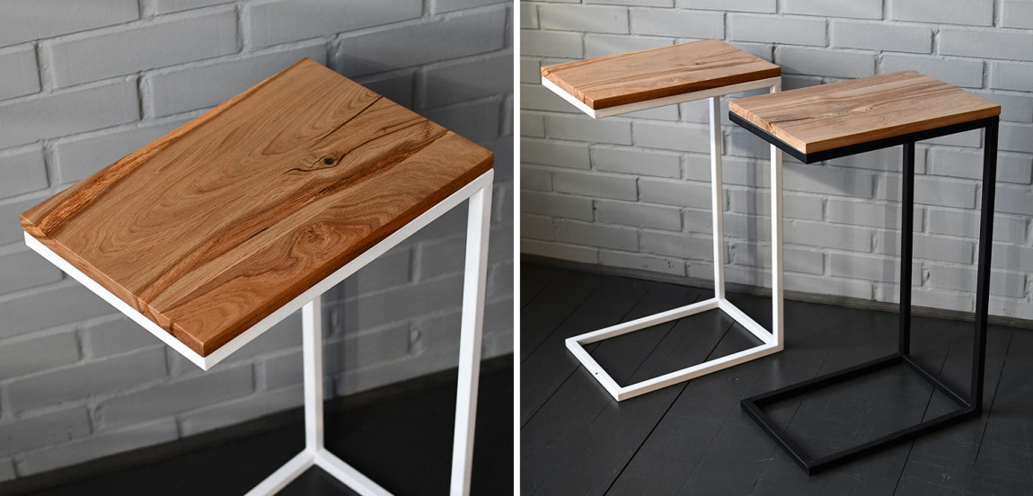 Приставной стол Hanson White Industrial Metal Rust Side Table