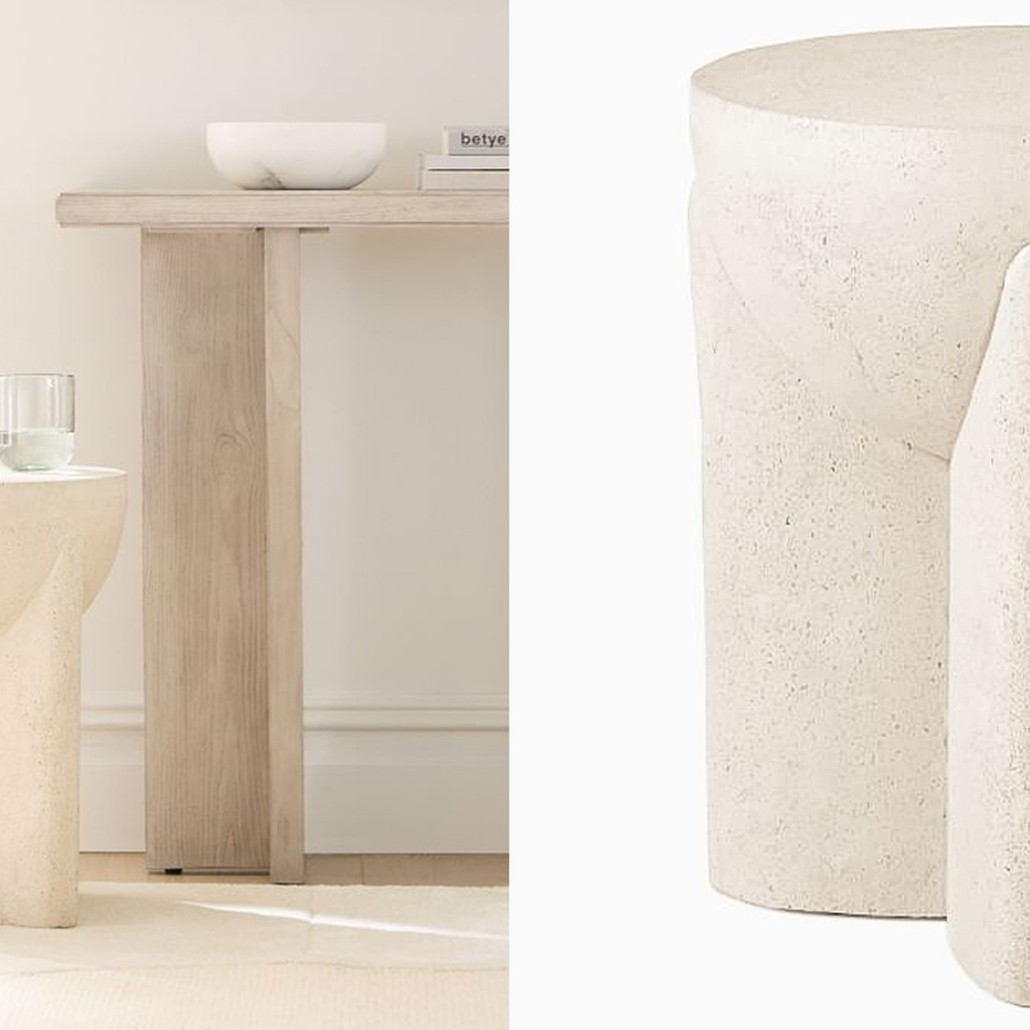 Приставной стол Lava Stone Side Table Травертин