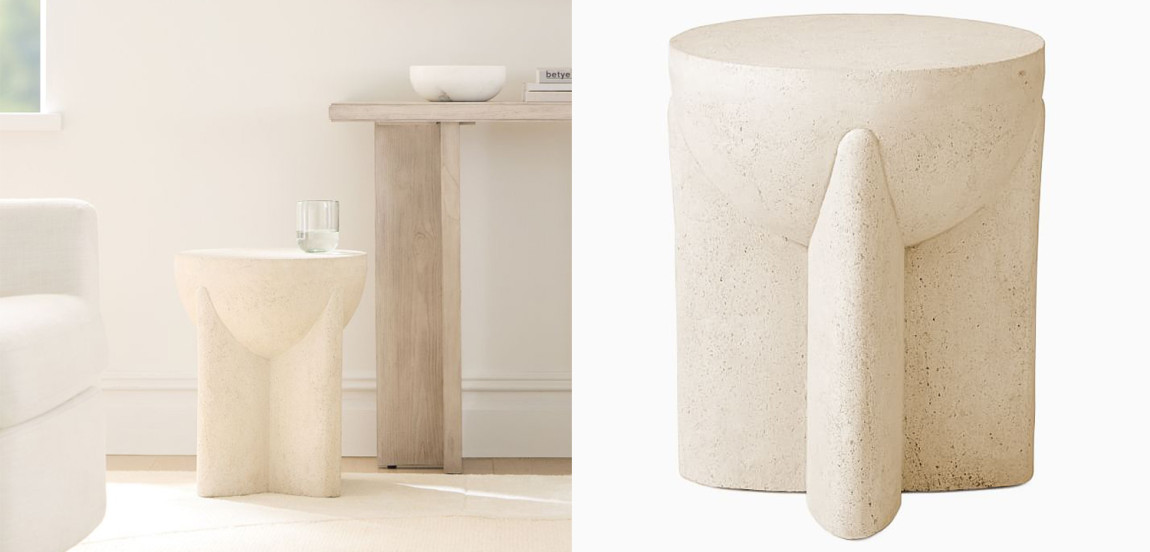 Приставной стол Lava Stone Side Table Травертин