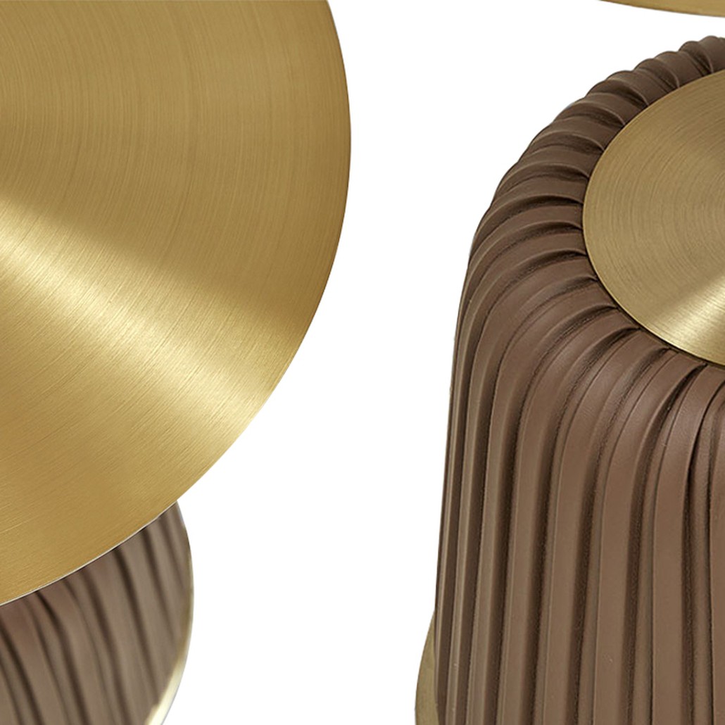 Приставной стол Orlaith Brown Gold Side Table