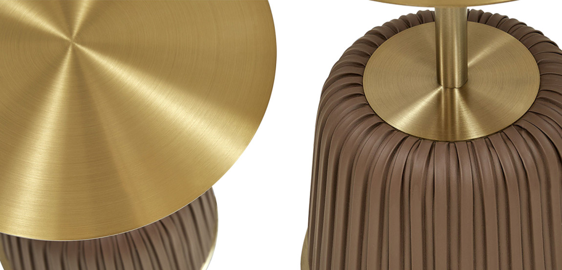 Приставной стол Orlaith Brown Gold Side Table