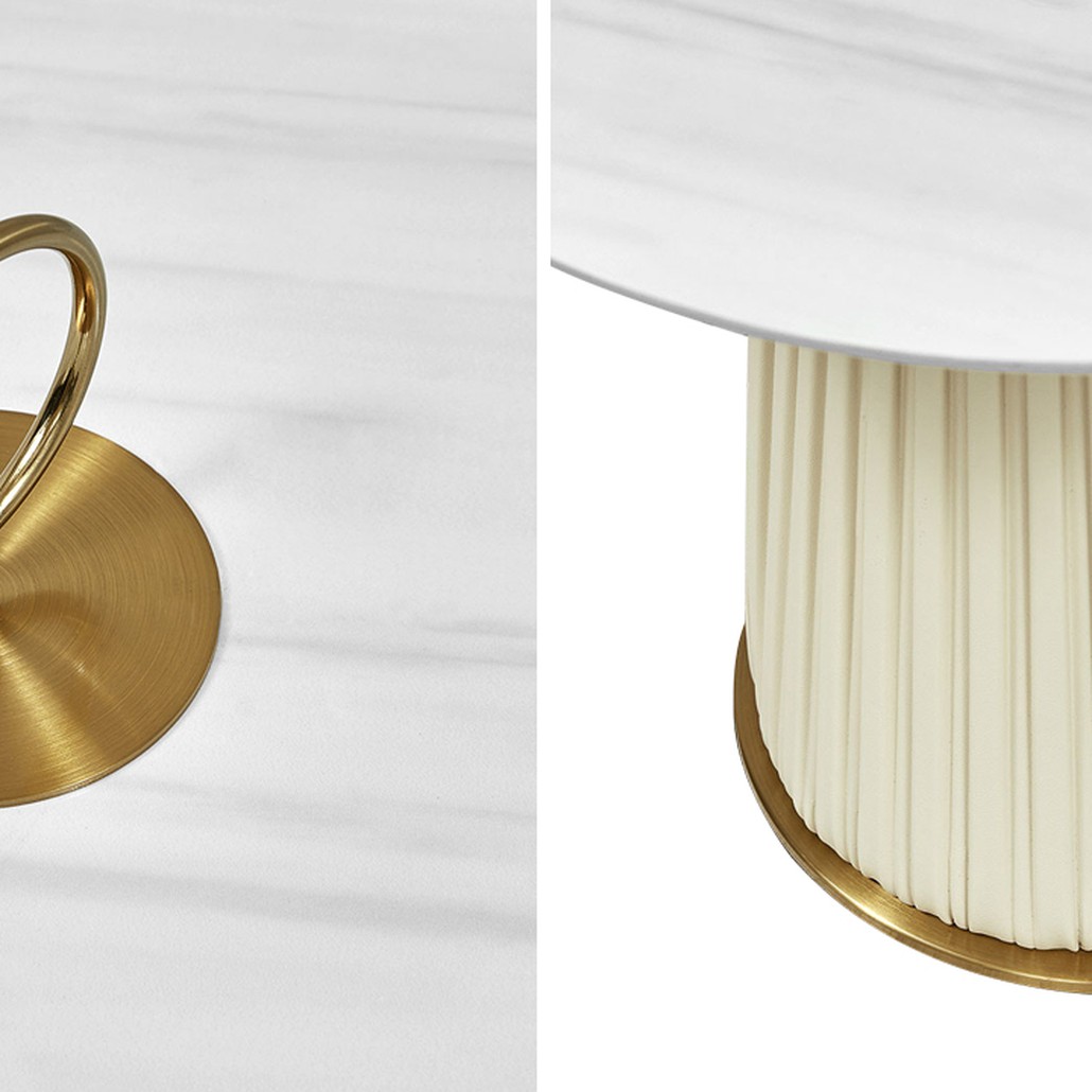 Приставной стол Orlaith White Gold Side Table