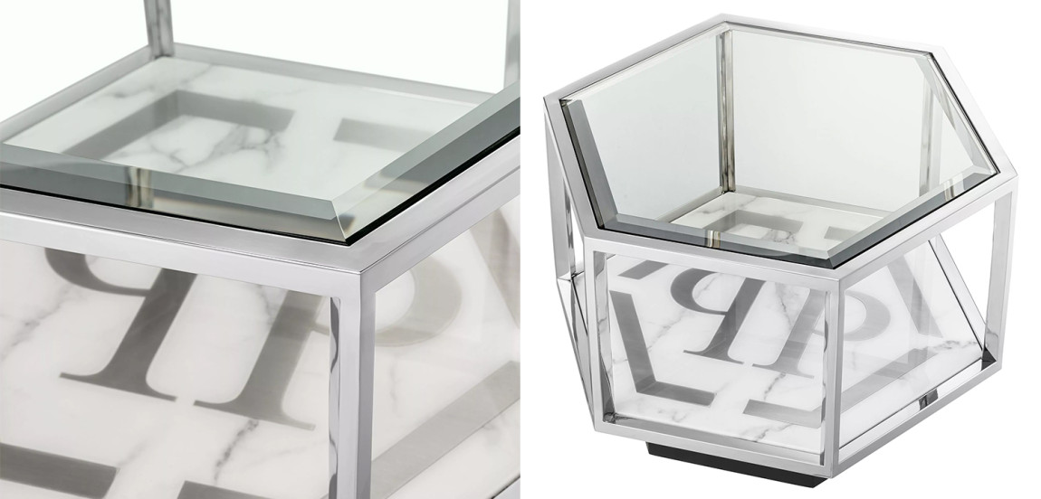 Приставной стол Philipp Plein Side Table Falcon View Chrome