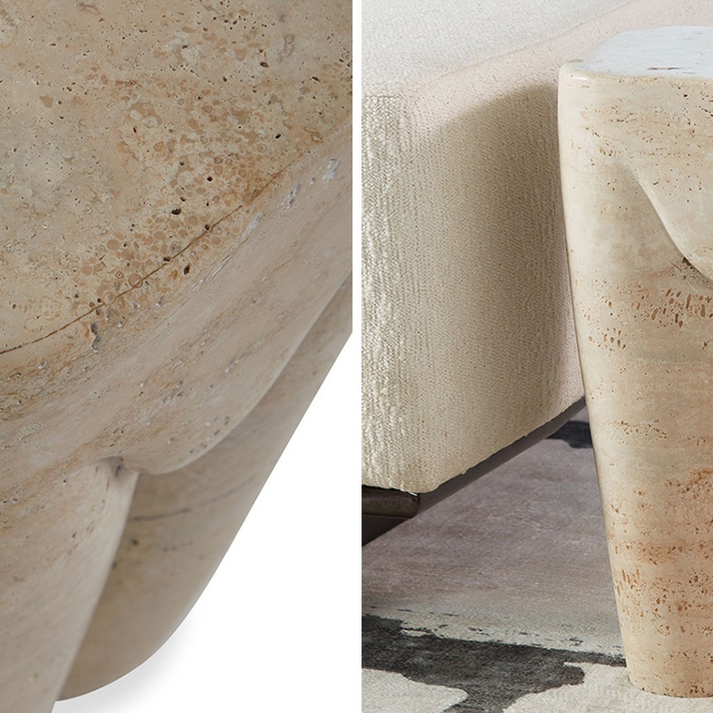 Приставной стол Tianna Travertine Side Table