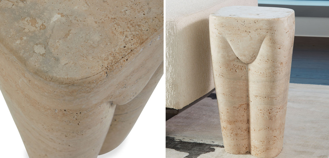 Приставной стол Tianna Travertine Side Table