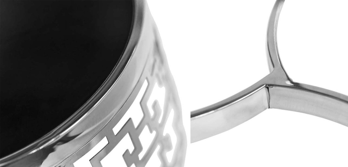 Приставной стол Yen Geometry Side Table silver 50