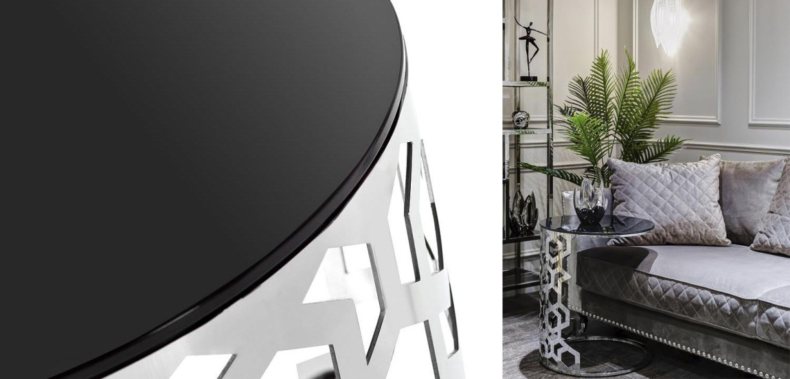 Приставной стол Yen Geometry Side Table silver 60