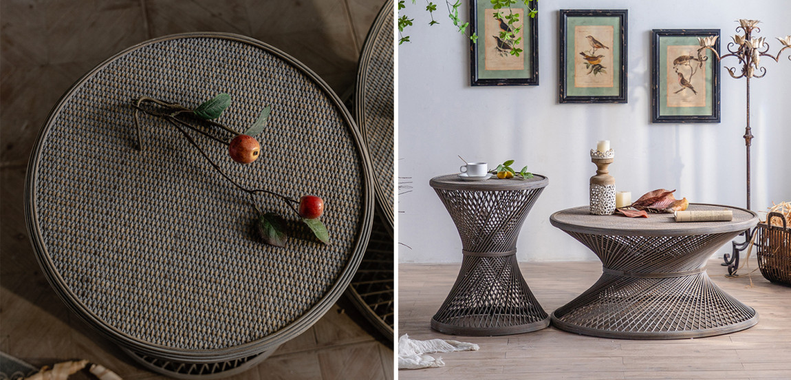 Приставной стол Zaire Wicker Side Table Dark