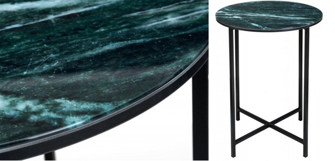 Приставной стол Zermatt Side Table round malachite
