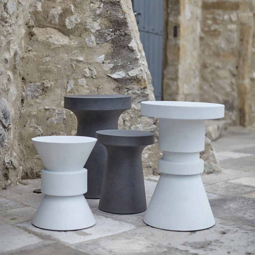 Приставной стол из искусственного камня Chess Black