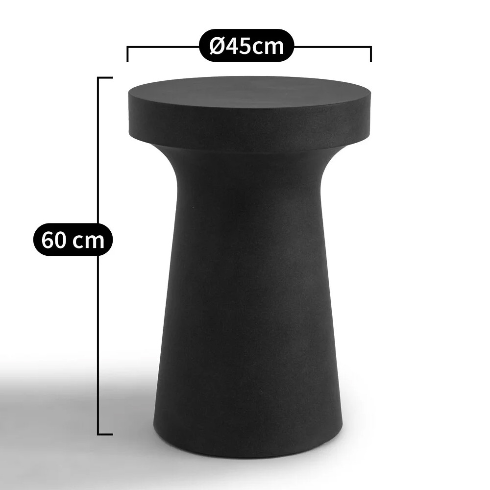 Приставной стол из искусственного камня Chess Black