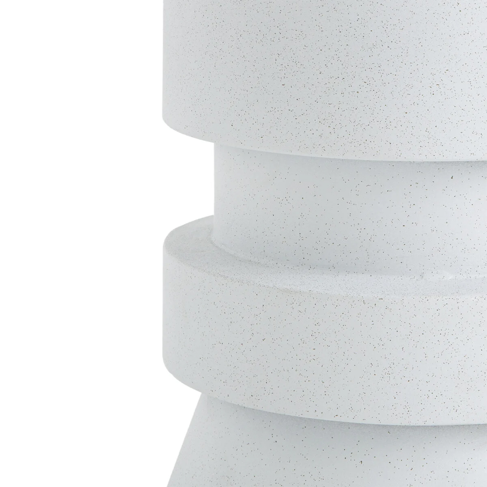 Приставной стол из искусственного камня Chess White