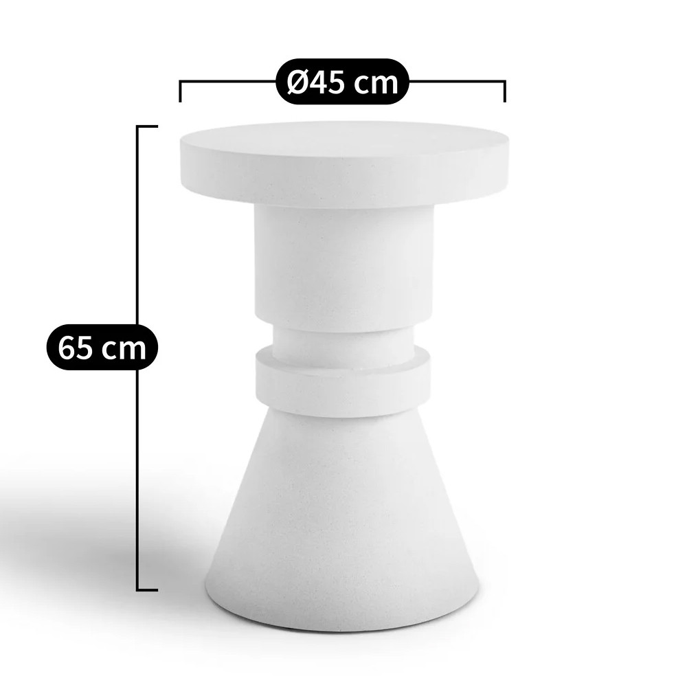 Приставной стол из искусственного камня Chess White