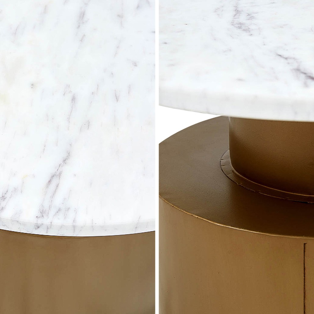 Приставной стол с мраморной столешницей Ela Marble Side Table