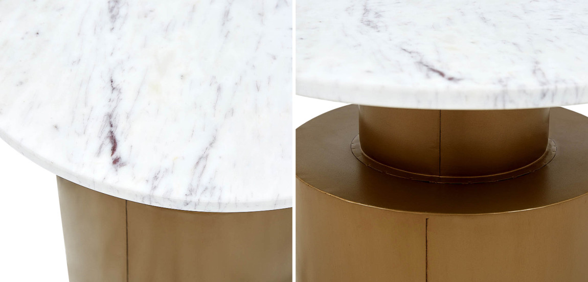 Приставной стол с мраморной столешницей Ela Marble Side Table