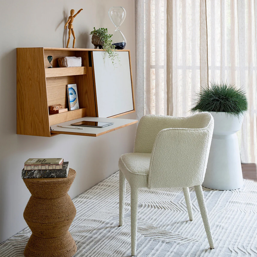 Приставной стол с отделкой из джута Juti D30 см