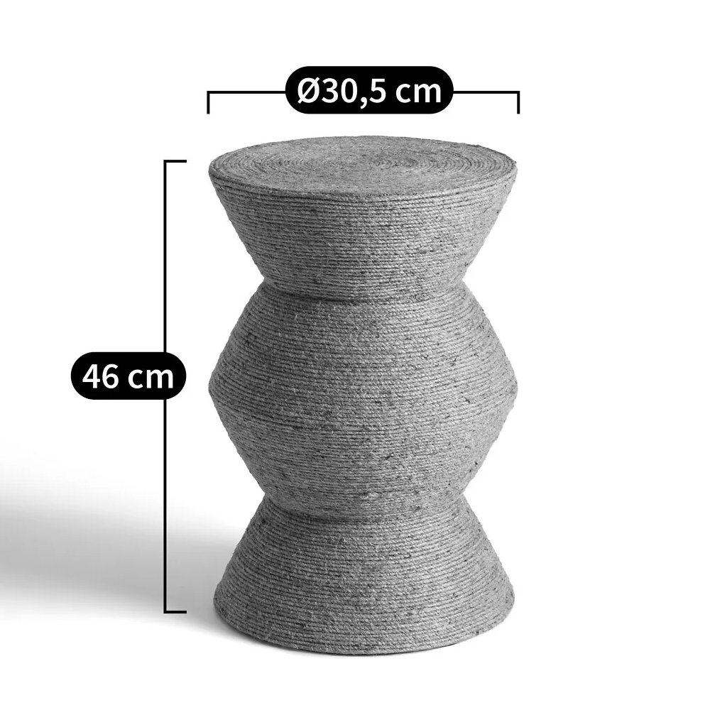 Приставной стол с отделкой из джута Juti D30 см