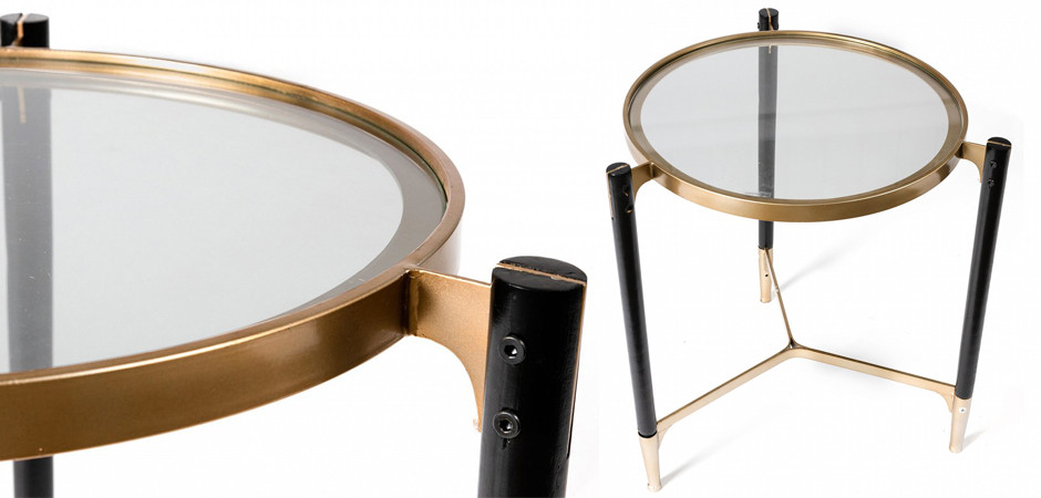 Приставной столик Black & Gold Table round