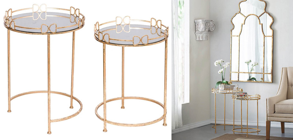 Приставной столик Round Table gold