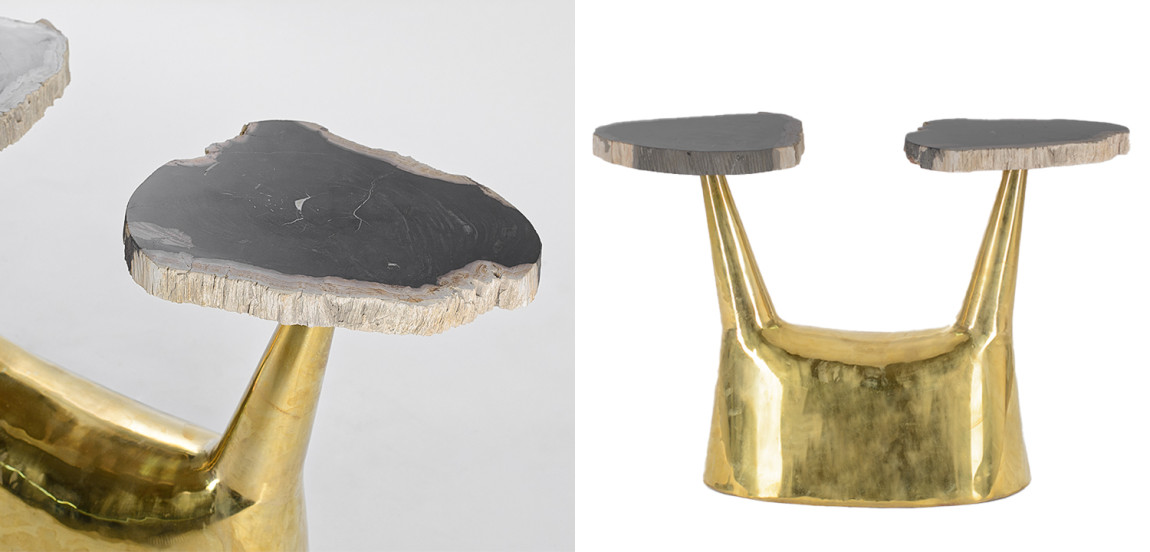 Приставной столик Side Table Petrified Wood